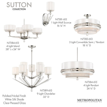 Metropolitan Sutton 9 Light Chandelier - N7389-613 5