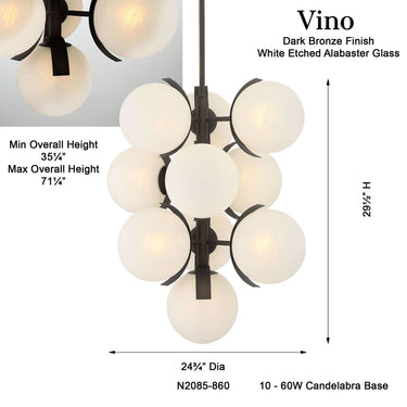 Metropolitan Vino 24.75" 10 Light Pendant - N2085-860 8