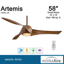 Minka Aire Artemis Led F803DL 58" Ceiling Fanw/ Led Light Kit 17