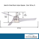 Minka Aire Artemis Led F803DL 58" Ceiling Fanw/ Led Light Kit 26