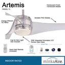 Minka Aire Artemis Led F803DL 58" Ceiling Fanw/ Led Light Kit 12