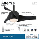 Minka Aire Artemis Led F803DL 58" Ceiling Fanw/ Led Light Kit 8