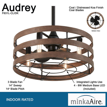 Minka Aire Audrey Ceiling Fan - F631L-CL/DK 2