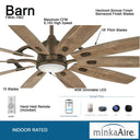 Minka Aire Barn F864L 65" Ceilling Fan W/ Light Kit 5