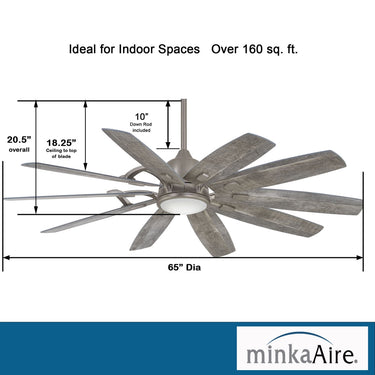 Minka Aire Barn F864L 65" Ceilling Fan W/ Light Kit 9