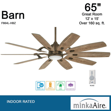Minka Aire Barn F864L 65" Ceilling Fan W/ Light Kit 7