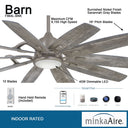Minka Aire Barn F864L 65" Ceilling Fan W/ Light Kit 4