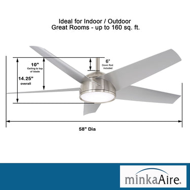 Minka Aire Chubby 58" LED Ceiling Fan For Outdoor Use - F781L 