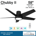 Minka Aire Chubby II 58" LED Ceiling Fan For Outdoor Use - F782L 4