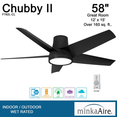 Minka Aire Chubby II 58" LED Ceiling Fan For Outdoor Use - F782L 4