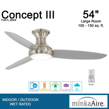 Minka Aire Concept&trade; III LED 54" Ceiling Fan W/ LED Light Kit - F467L 1