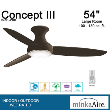 Minka Aire Concept&trade; III LED 54" Ceiling Fan W/ LED Light Kit - F467L 7
