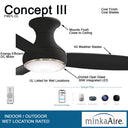 Minka Aire Concept Iii Led F467L 54" Ceiling Fan W/ Led Light Kit 12