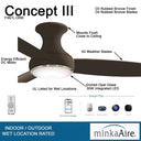 Minka Aire Concept Iii Led F467L 54" Ceiling Fan W/ Led Light Kit 9