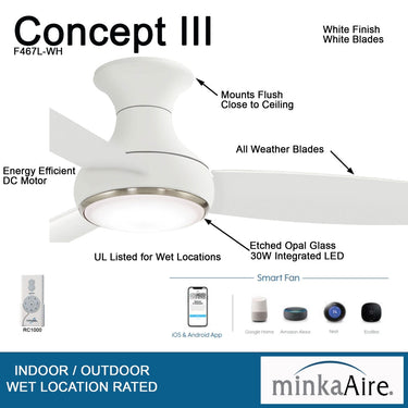Minka Aire Concept Iii Led F467L 54" Ceiling Fan W/ Led Light Kit 11