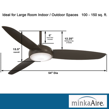 Minka Aire Concept Iv Led F465L 54" Ceiling Fan W/ Led Light Kit 15