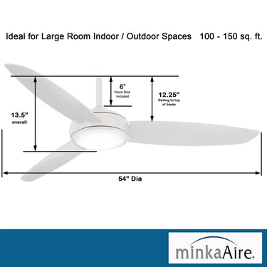 Minka Aire Concept Iv Led F465L 54" Ceiling Fan W/ Led Light Kit 13