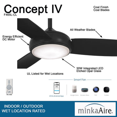 Minka Aire Concept Iv Led F465L 54" Ceiling Fan W/ Led Light Kit 9