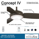 Minka Aire Concept Iv Led F465L 54" Ceiling Fan W/ Led Light Kit 12