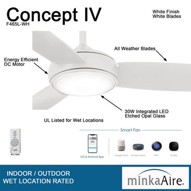 Minka Aire Concept Iv Led F465L 54" Ceiling Fan W/ Led Light Kit 10