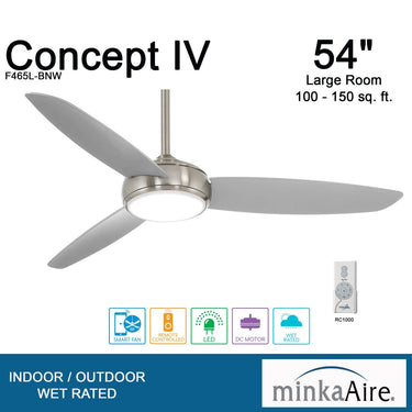 Minka Aire Concept Iv Led F465L 54" Ceiling Fan W/ Led Light Kit 5