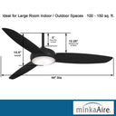 Minka Aire Concept Iv Led F465L 54" Ceiling Fan W/ Led Light Kit 16