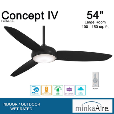 Minka Aire Concept Iv Led F465L 54" Ceiling Fan W/ Led Light Kit 6