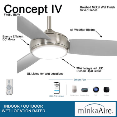 Minka Aire Concept Iv Led F465L 54" Ceiling Fan W/ Led Light Kit 11