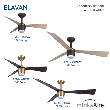 Minka Aire Elavan 36" LED Indoor/Outdoor Ceiling Fan - F743L 24
