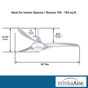 Minka Aire F844 Light Wave 52In Ceiling Fan 20 30