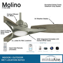 Minka Aire Molino LED 65" Ceiling Fan W/ LED Light Kit - F742L 2