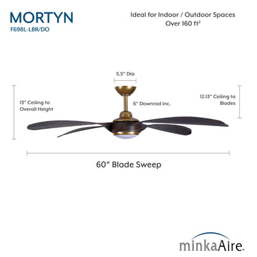 Minka Aire Mortyn 60" LED Indoor/Outdoor Ceiling Fan - F698L 24