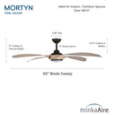 Minka Aire Mortyn 60" LED Indoor/Outdoor Ceiling Fan - F698L 8