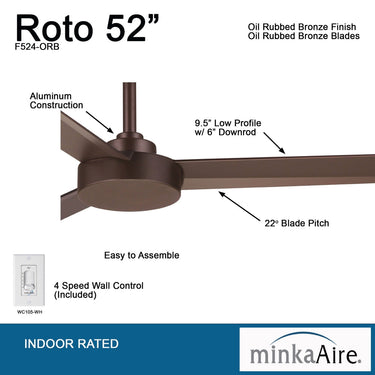 Minka Aire Roto F524 52" Ceiling Fan 24