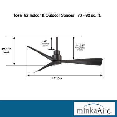Minka Aire Simple 44" F786 44" Led Ceiling Fan 27