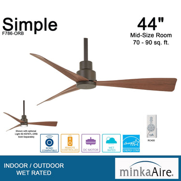 Minka Aire Simple 44" F786 44" Led Ceiling Fan 16