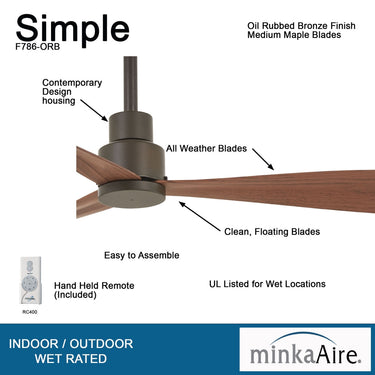 Minka Aire Simple 44" F786 44" Led Ceiling Fan 20