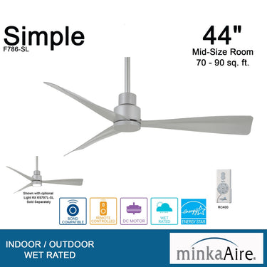 Minka Aire Simple 44" F786 44" Led Ceiling Fan 17