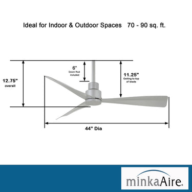Minka Aire Simple 44" F786 44" Led Ceiling Fan 26