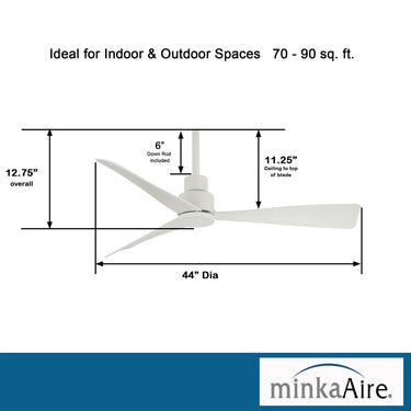 Minka Aire Simple 44" F786 44" Led Ceiling Fan 24
