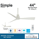 Minka Aire Simple 44" F786 44" Led Ceiling Fan 13