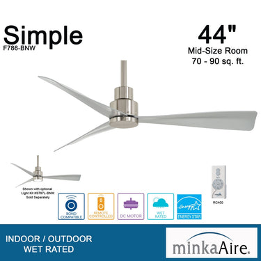 Minka Aire Simple 44" F786 44" Led Ceiling Fan 15