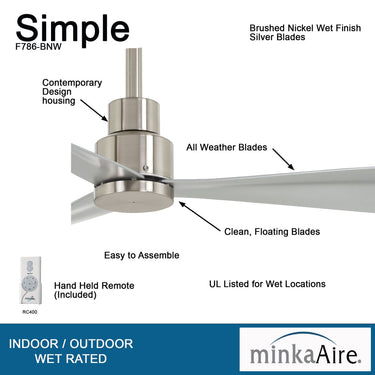 Minka Aire Simple 44" F786 44" Led Ceiling Fan 19