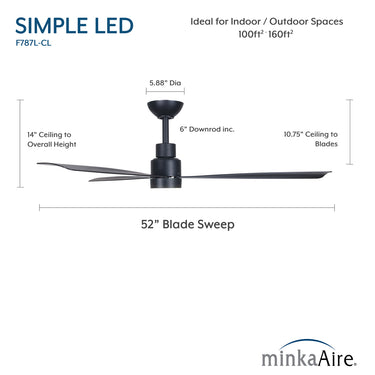 Minka Aire Simple 52" LED Indoor/Outdoor Ceiling Fan - F787L 17