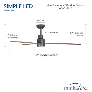 Minka Aire Simple 52" LED Indoor/Outdoor Ceiling Fan - F787L 30