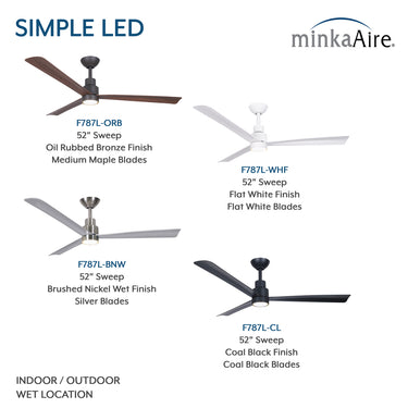 Minka Aire Simple 52" LED Indoor/Outdoor Ceiling Fan - F787L 31