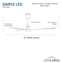 Minka Aire Simple 52" LED Indoor/Outdoor Ceiling Fan - F787L 42
