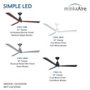 Minka Aire Simple 52" LED Indoor/Outdoor Ceiling Fan - F787L 43