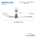 Minka Aire Simple 52" LED Indoor/Outdoor Ceiling Fan - F787L 5