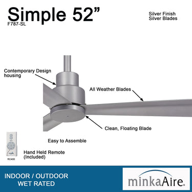 Minka Aire Simple F787 52" Outdoor Ceiling Fan 9